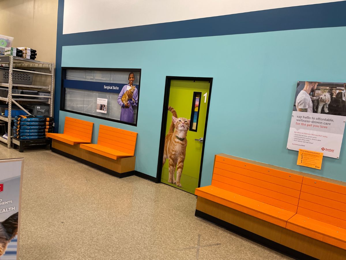 The Banfield Tiffany Springs hospital waiting area