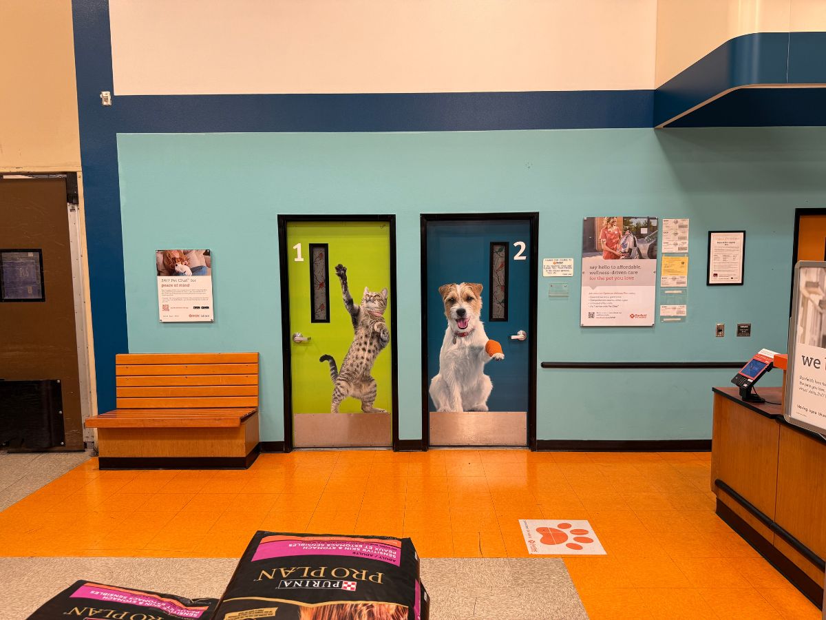 The Banfield Brea hospital exam room entrances