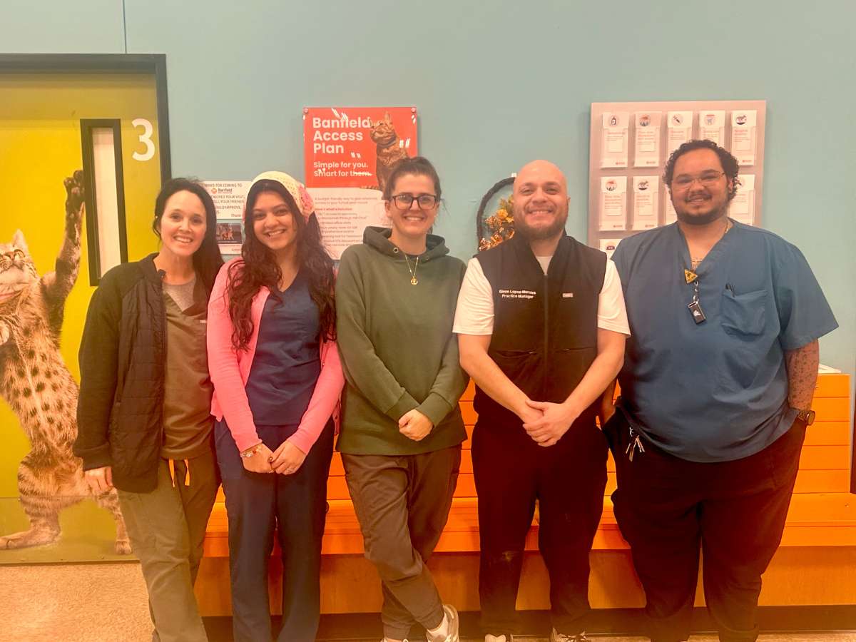 A group of smiling associates at Banfield Pet Hospital - Reston