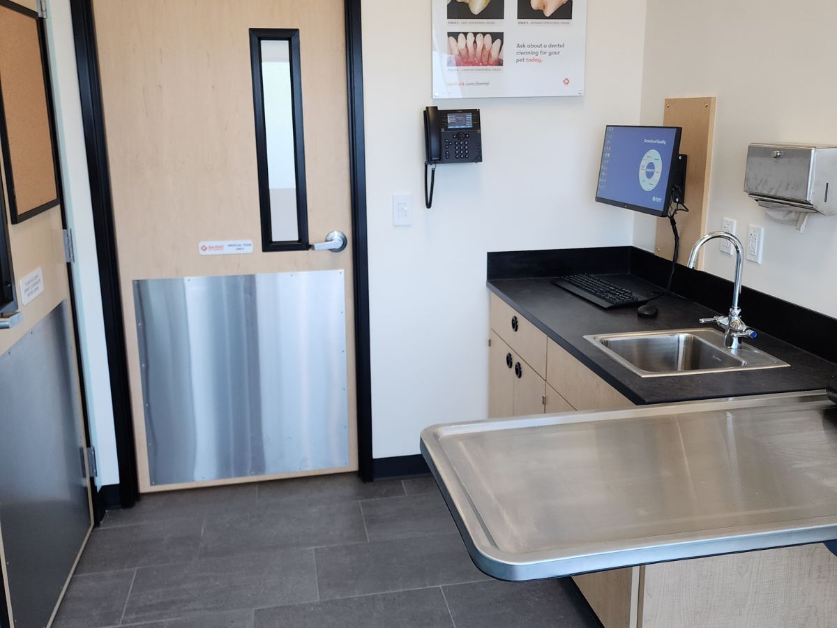 The Banfield Pet Hospital: Madison North Nashville exam room with table