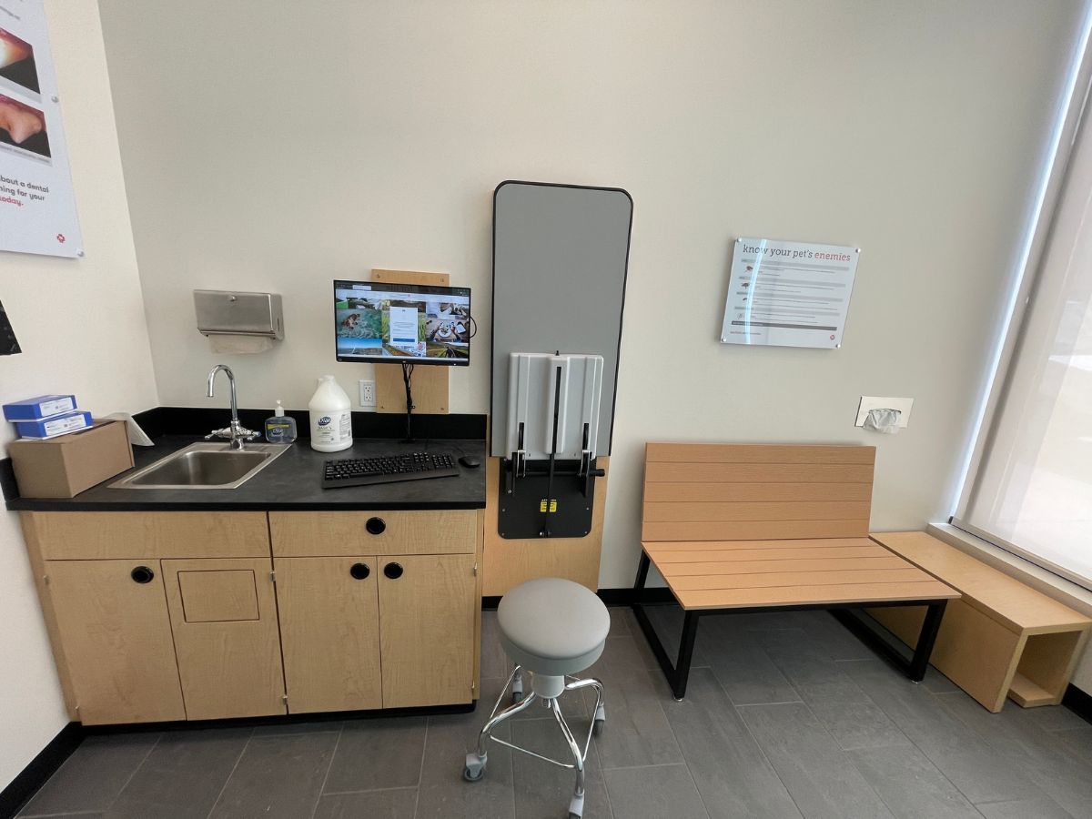 A view of the Chicago South Loop Banfield exam room