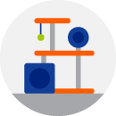 Illustrated icon of a cat tower