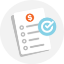 Illustrated icon of a bill