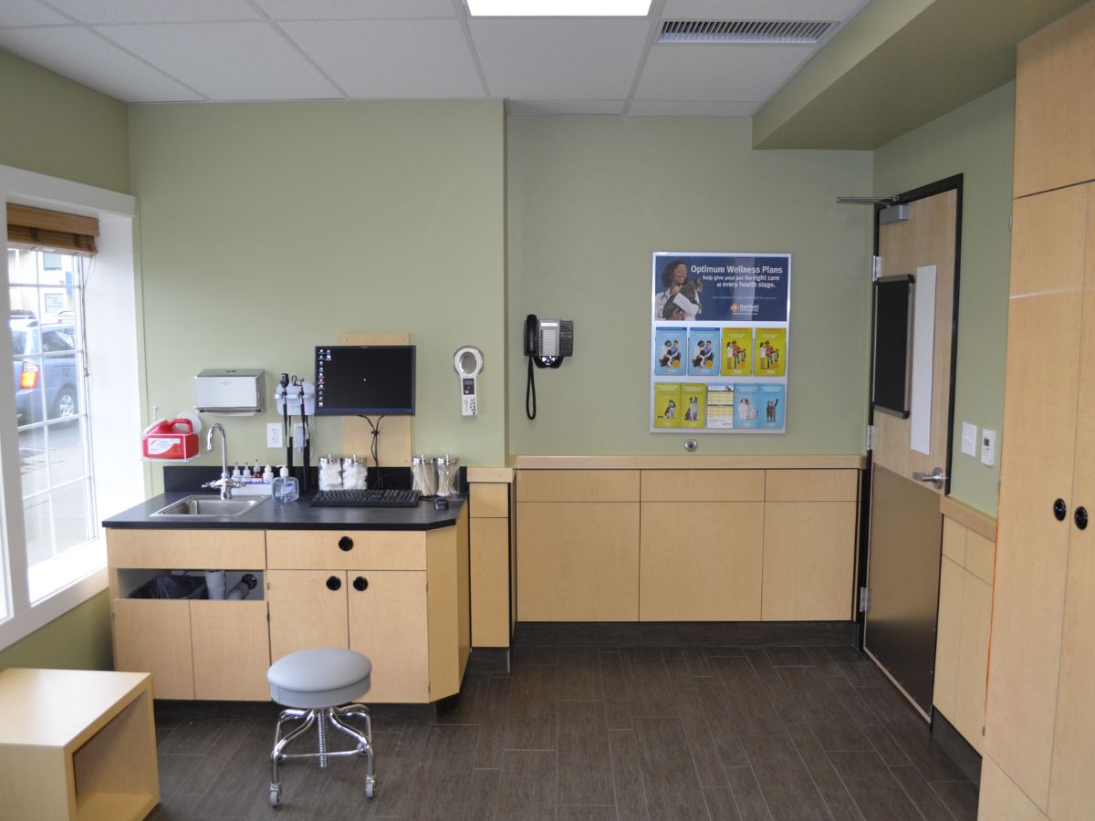 A view of the Lake Oswego Banfield hospital exam room