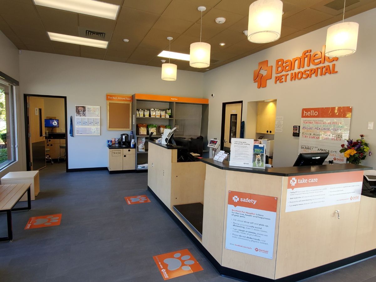 The front desk of the Nyberg Rivers Banfield hospital