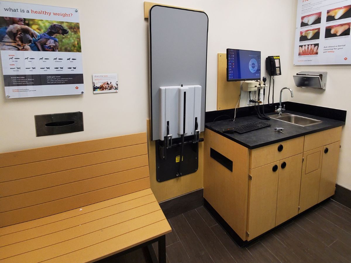 A Banfield - South Philly hospital exam room and folding table
