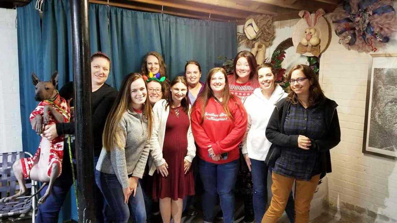 A group of Banfield Associates at a party