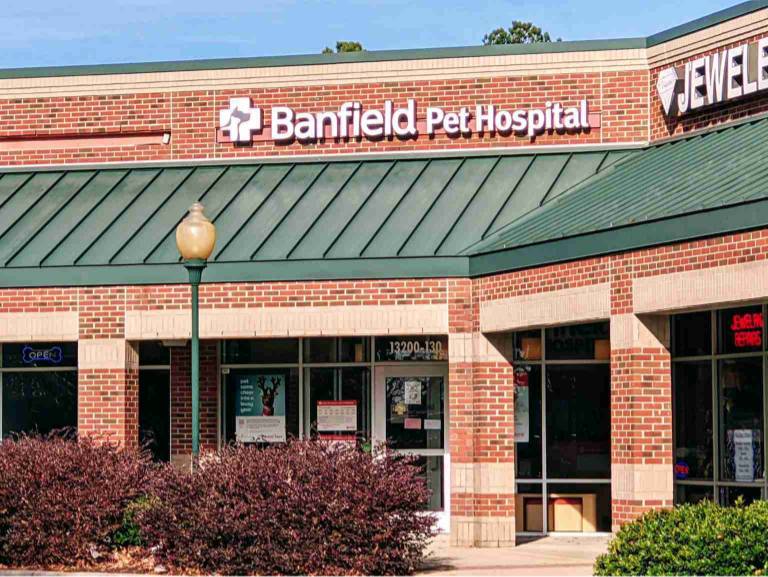 Outside the Banfield Pet Hospital